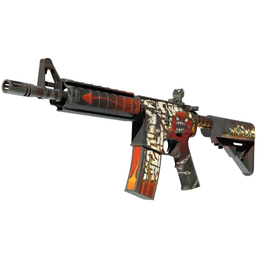 StatTrak™ M4A4 | Hellfire (Well-Worn)