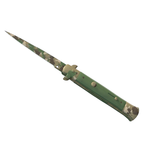 ★스틸레토 칼 | 숲 디지털 위장 무늬 (현장에서 쓰인)