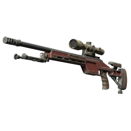 SSG 08 | Red Stone (Poničený bojem)