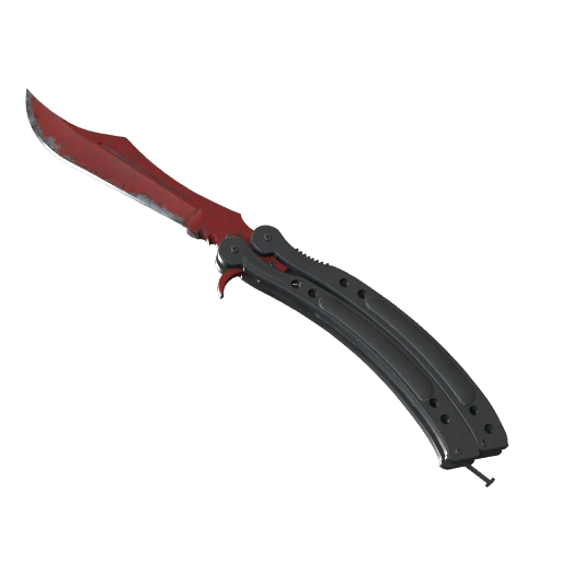 Faca Butterfly ★ | Crimson Web (Com Muito Uso)