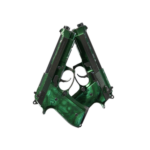 Dual Berettas | Polished Malachite (Well-Worn)
