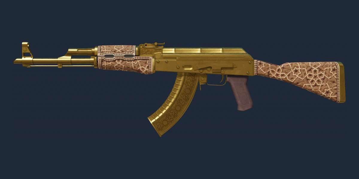 Podgląd: AK-47 | Złota arabeska (po testach bojowych)