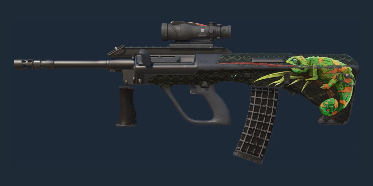 AUG（StatTrak™） | 变色龙 (久经沙场) 预览