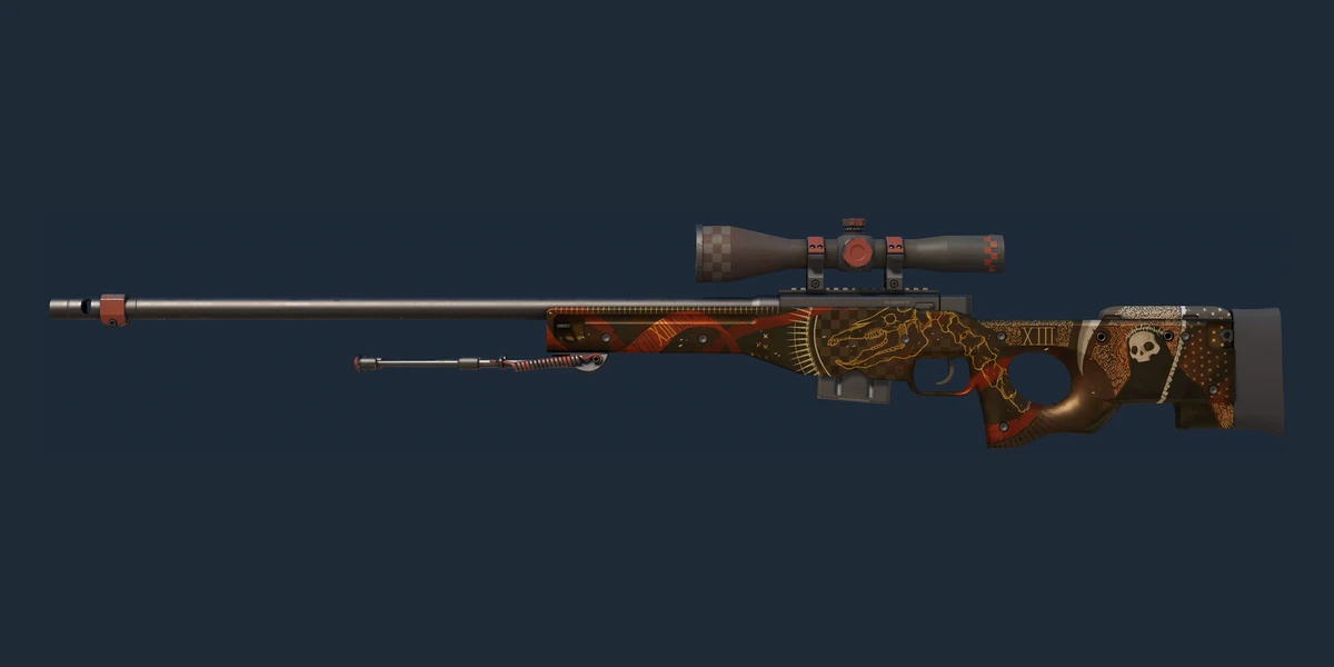 ตัวอย่าง AWP | Mortis (มีรอยถลอกอย่างมาก)