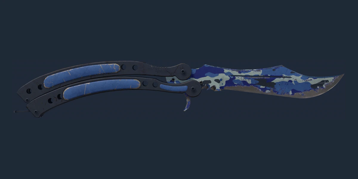 ★ Butterfly Knife | Bright Water (Well-Worn) preview