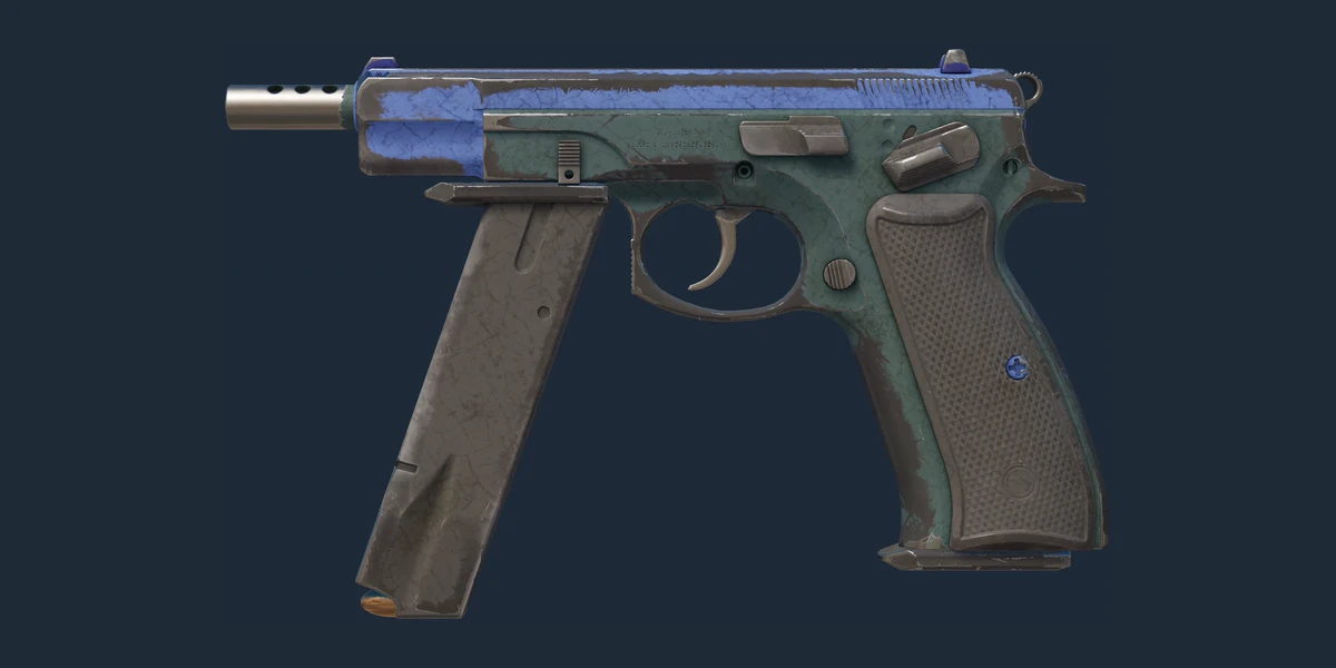Podgląd: CZ75-Auto | Indygo (po ciężkich walkach)