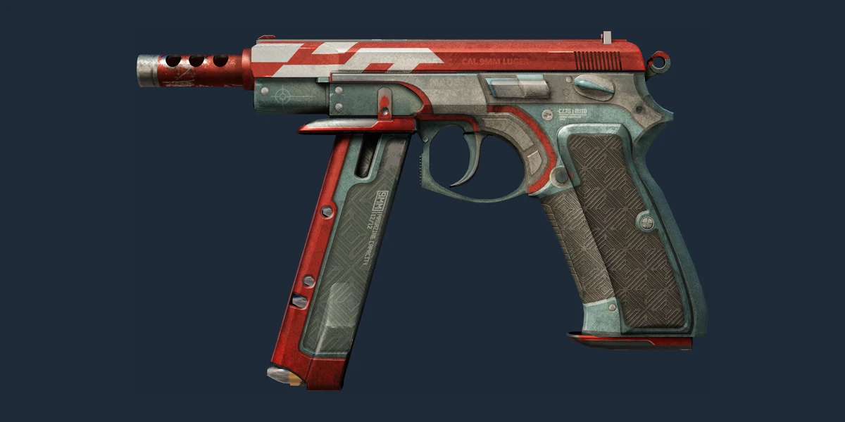 Podgląd: CZ75-Auto | Czerwony astor (po ciężkich walkach)