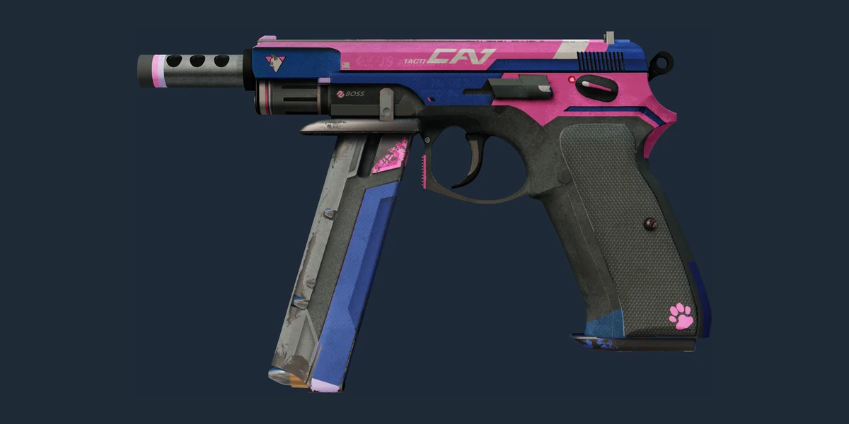 ตัวอย่าง CZ75-Auto (StatTrak™) | Tacticat (มีรอยถลอกอย่างมาก)