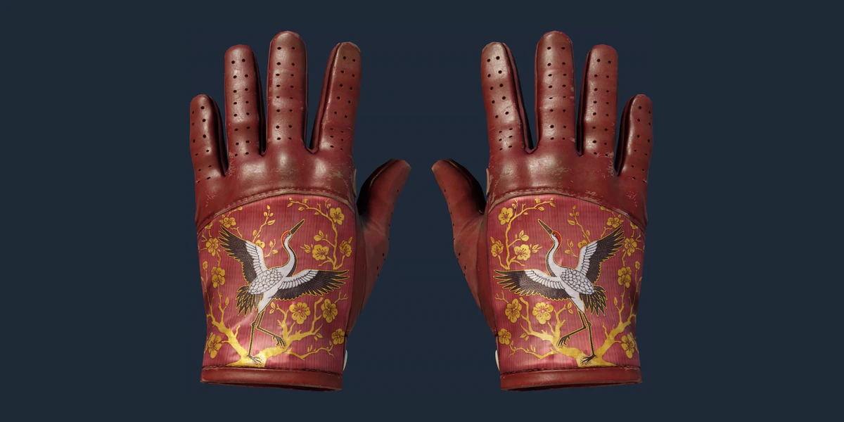 ★ Driver Gloves | Brocade Crane (Well-Worn) preview