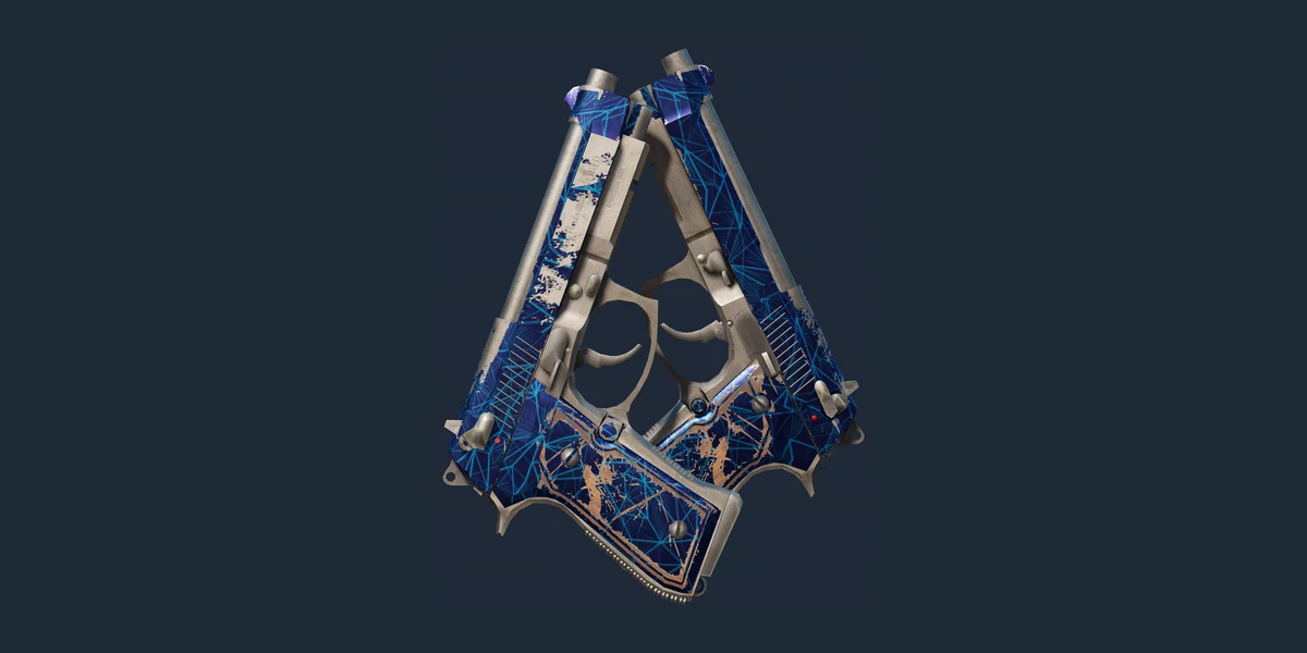 Dual Berettas | Cobalt Quartz (Well-Worn) preview