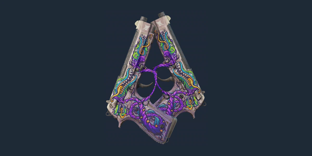 StatTrak™ Dual Berettas | Flora Carnivora (Well-Worn) preview