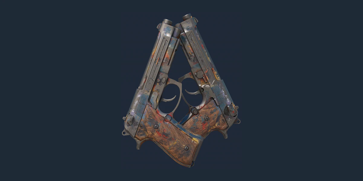 StatTrak™ Dual Berettas | Hideout (Battle-Scarred) preview