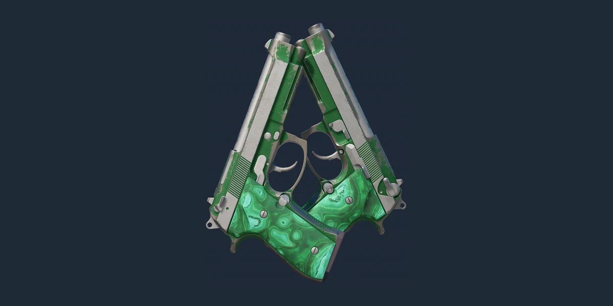 Dual Berettas | Polished Malachite (Well-Worn) preview