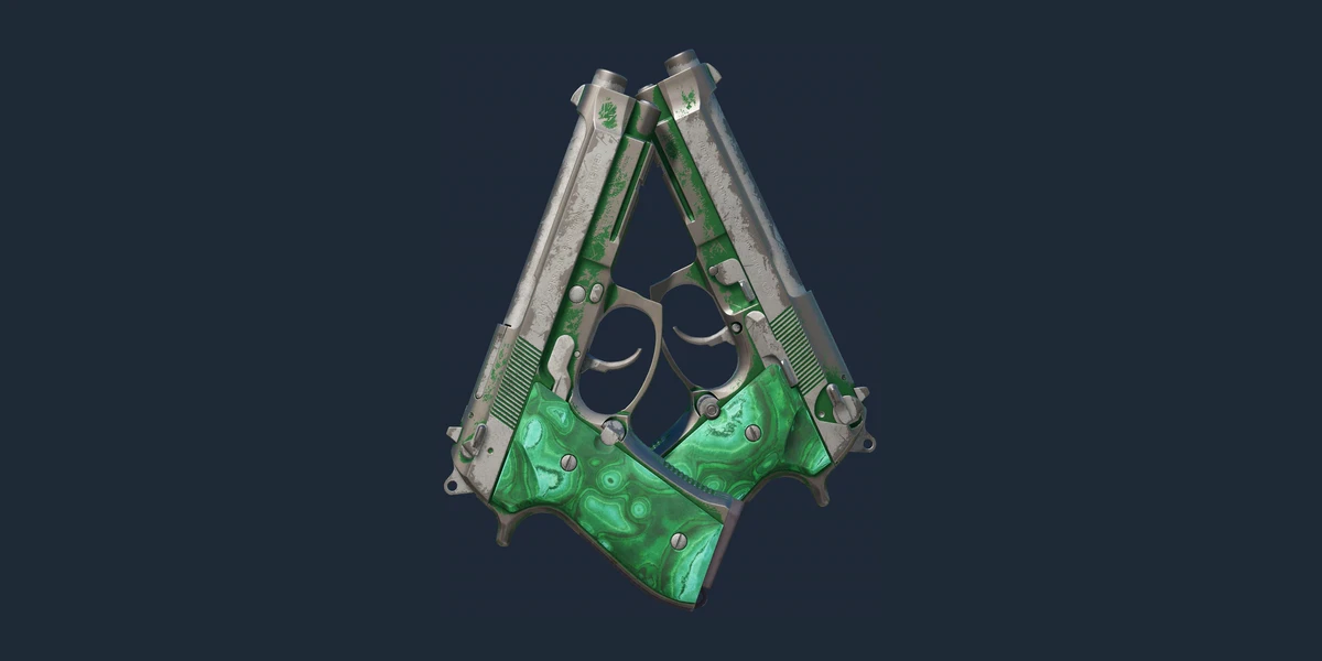 Forhåndsvisning af Dual Berettas | Polished Malachite (Kampvansiret)