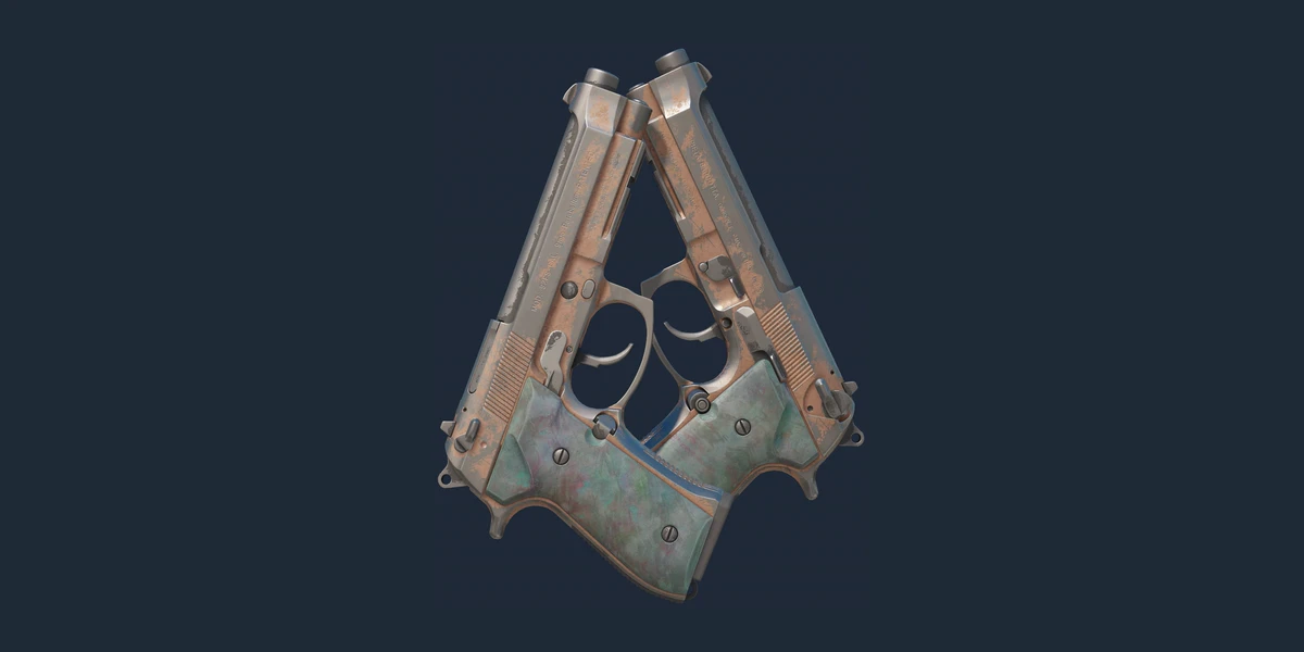 ตัวอย่าง Dual Berettas | Rose Nacre (ถลอกปอกเปิกจากการรบ)