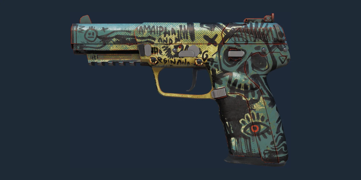 ตัวอย่าง Five-SeveN (Souvenir) | Scrawl (มีรอยถลอกอย่างมาก)