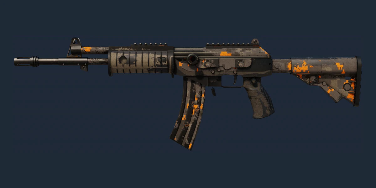 ตัวอย่าง Galil AR | Orange DDPAT (ถลอกปอกเปิกจากการรบ)