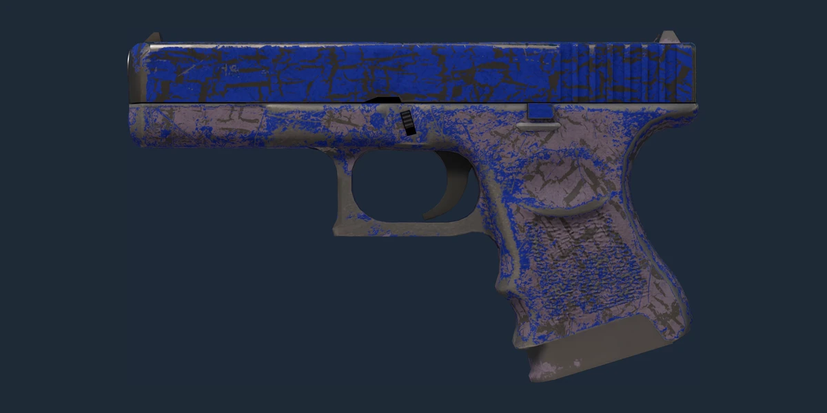 ตัวอย่าง Glock-18 | Blue Fissure (ถลอกปอกเปิกจากการรบ)