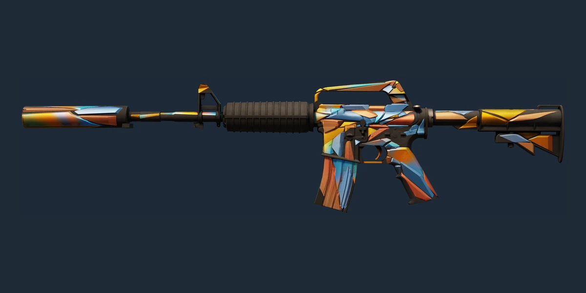 ตัวอย่าง M4A1-S | Leaded Glass (มีรอยถลอกเล็กน้อย)