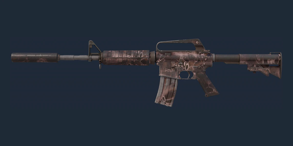 ตัวอย่าง M4A1-S | Rose Hex (ถลอกปอกเปิกจากการรบ)
