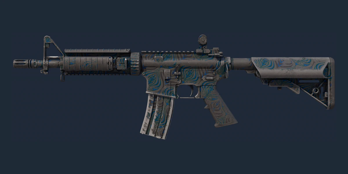 M4A4 | Dark Blossom (Well-Worn) preview