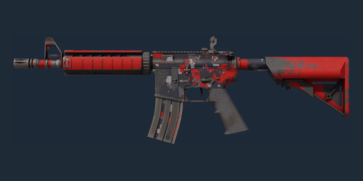 M4A4 | 红色 DDPAT (久经沙场) 预览