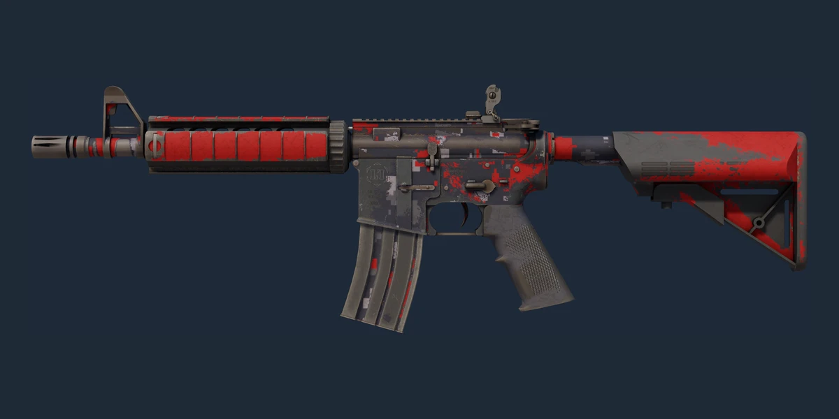 M4A4 | 红色 DDPAT (破损不堪) 预览