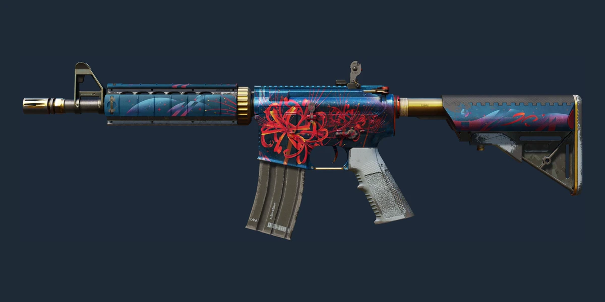 Forhåndsvisning af M4A4 (Souvenir) | Spider Lily (Meget slidt)
