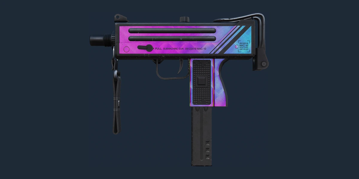 Pré-visualização de MAC-10 (StatTrak™) | Disco Tech (Com Muito Uso)