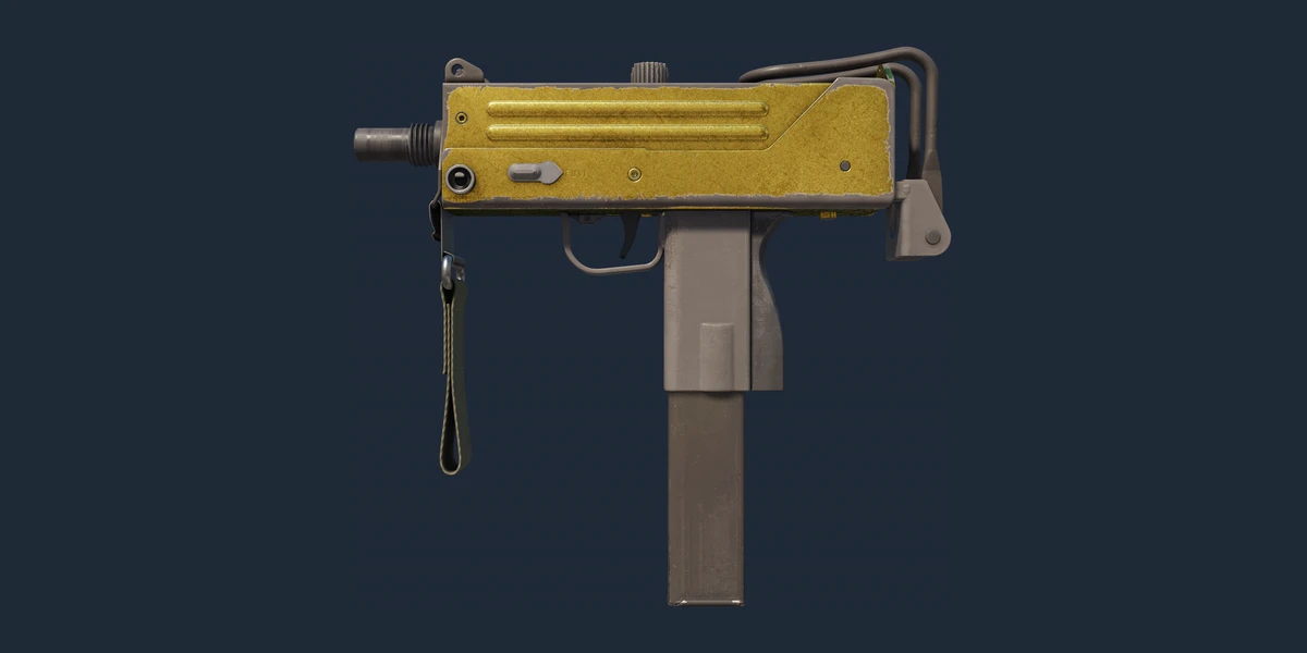 Náhled: MAC-10 | Gold Brick (Poničený bojem)