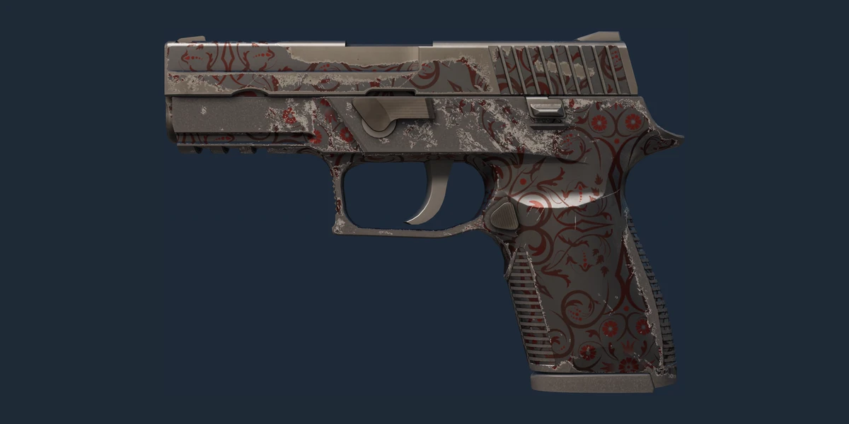 ตัวอย่าง P250 | Dark Filigree (มีรอยถลอกอย่างมาก)