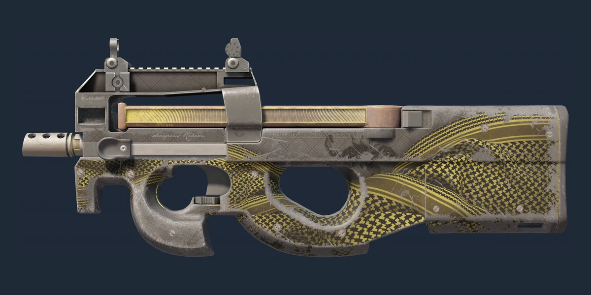 Pré-visualização de P90 (StatTrak™) | Desert Warfare (Com Muito Uso)