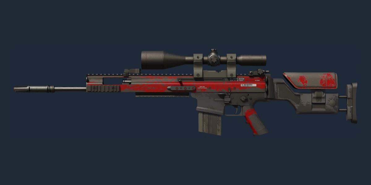 SCAR-20 (StatTrak™) | Karmazsin Háló (Viseltes) előnézete