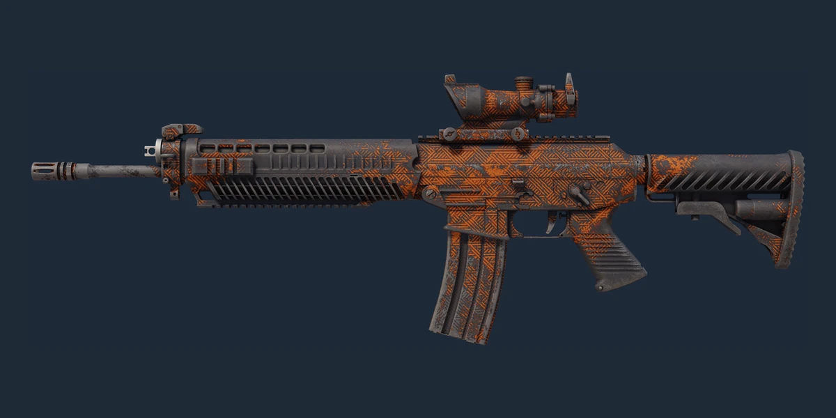 ตัวอย่าง SG 553 | Basket Halftone (มีรอยถลอกอย่างมาก)
