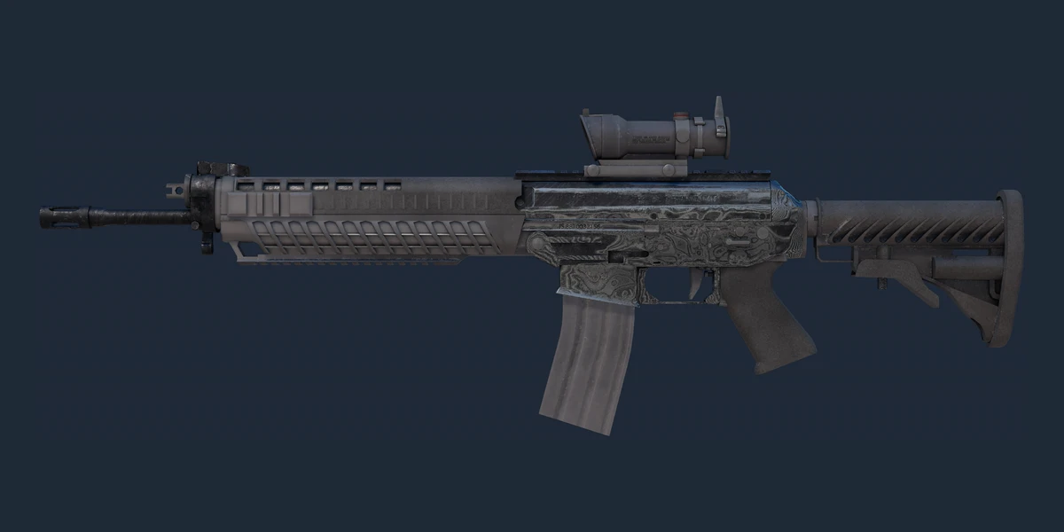 ตัวอย่าง SG 553 | Damascus Steel (มีรอยถลอกเล็กน้อย)