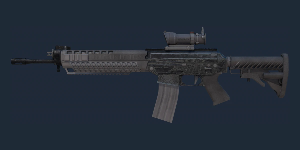 SG 553 | Damascus Steel (Well-Worn) preview