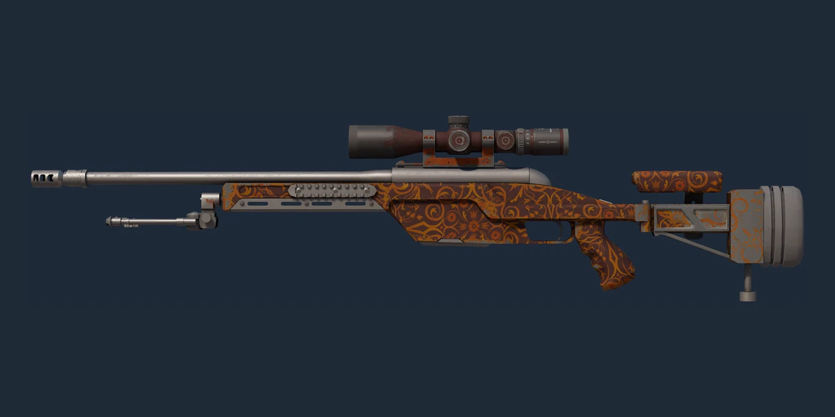 ตัวอย่าง SSG 08 | Orange Filigree (มีรอยถลอกอย่างมาก)