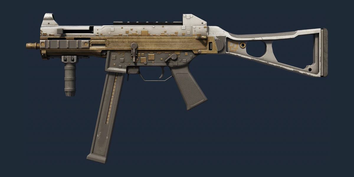 Náhled: UMP-45 | Gold Bismuth (Poničený bojem)