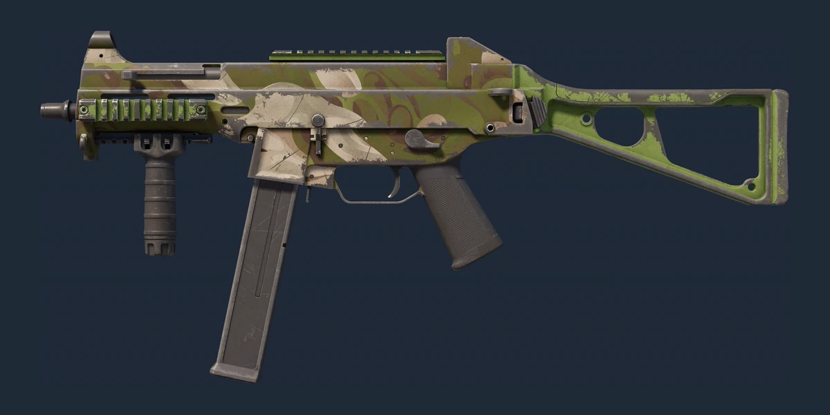 Náhled: UMP-45 | Green Swirl (Silně opotřebený)