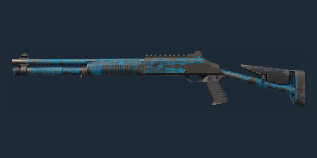 ตัวอย่าง XM1014 | VariCamo Blue (ถลอกปอกเปิกจากการรบ)